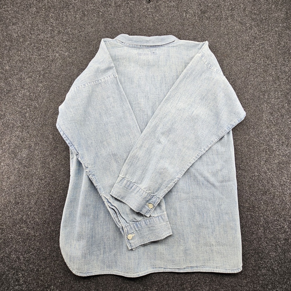 Vintage Polo Ralph Lauren Chambray Shirt Women's 10 Blue Light Wash 90s - Picture 7 of 9